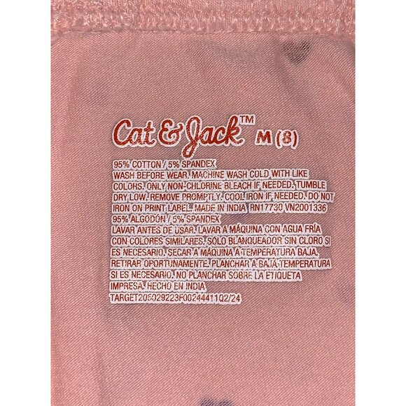 Cat & Jack Kids Girls Pajama Set Long Sleeve Shirt & Heart Print Pants Medium - Picture 8 of 8